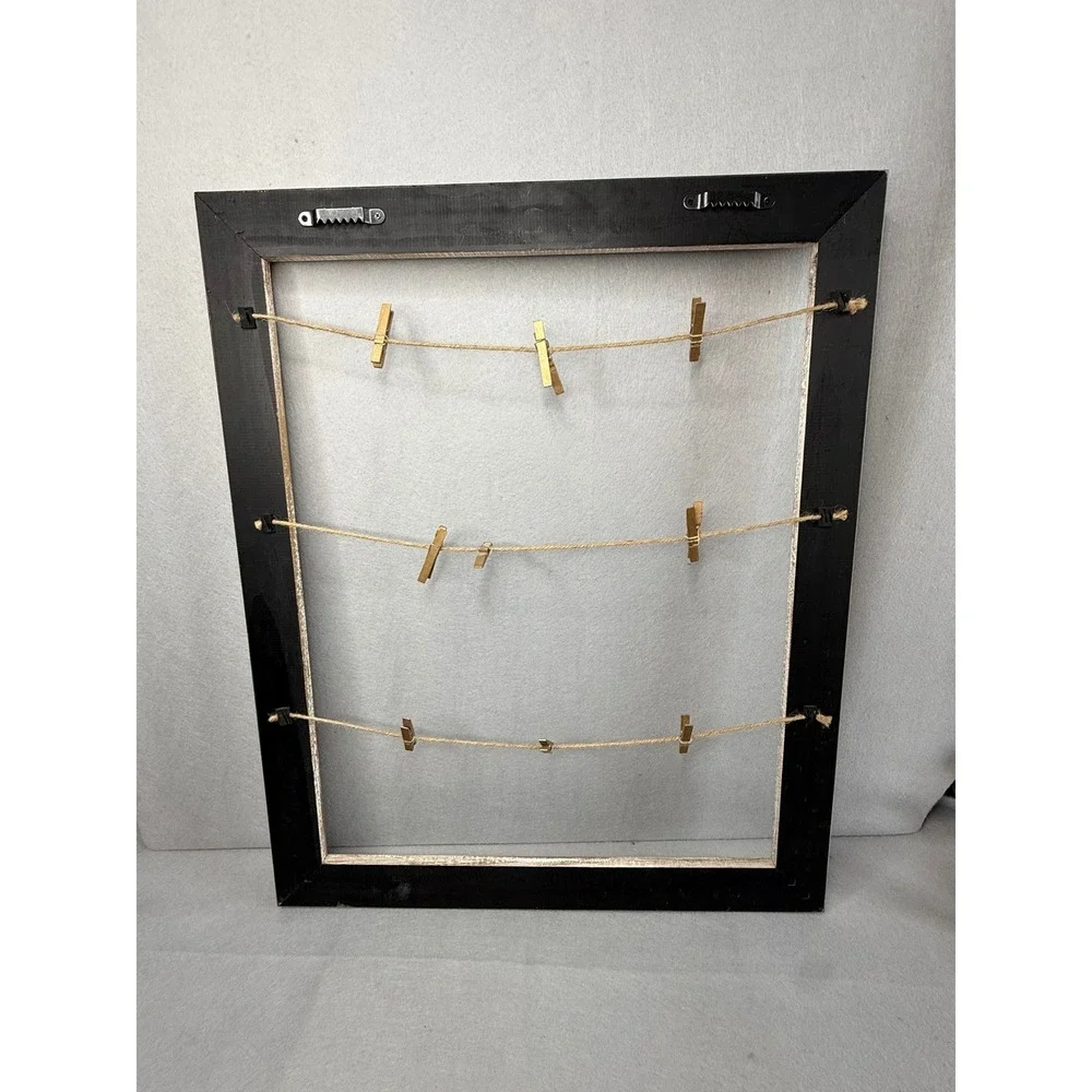 Rustic Ornate Gold White Clothespin Twine Photo Display Frame 18.5x23 Farmhouse
